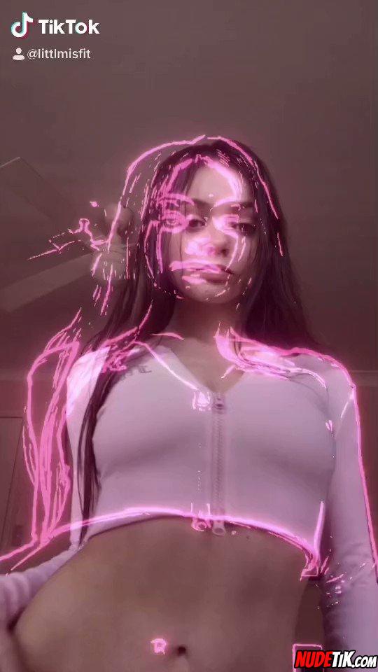 I tried out the Tiktok neon filter trend, but instead on my boobs!